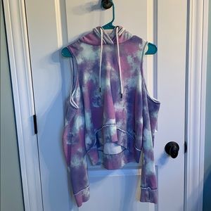 a cropped tie-die Hollister hoodie